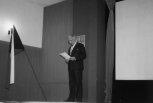 1995 - Starosta ing. Frantisek Lapáček při projevu k 50. výročí války v kině 1995